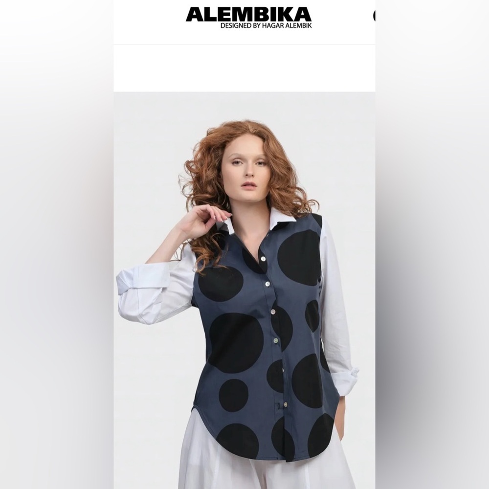 Urban by Alembika Dots Button Down Shirt Sz:2